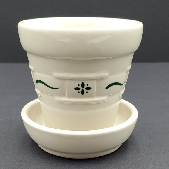 Longaberger Woven Traditions Heritage Green Flower Pots Saucers Woodcrafts Riser - Picture 8 of 10